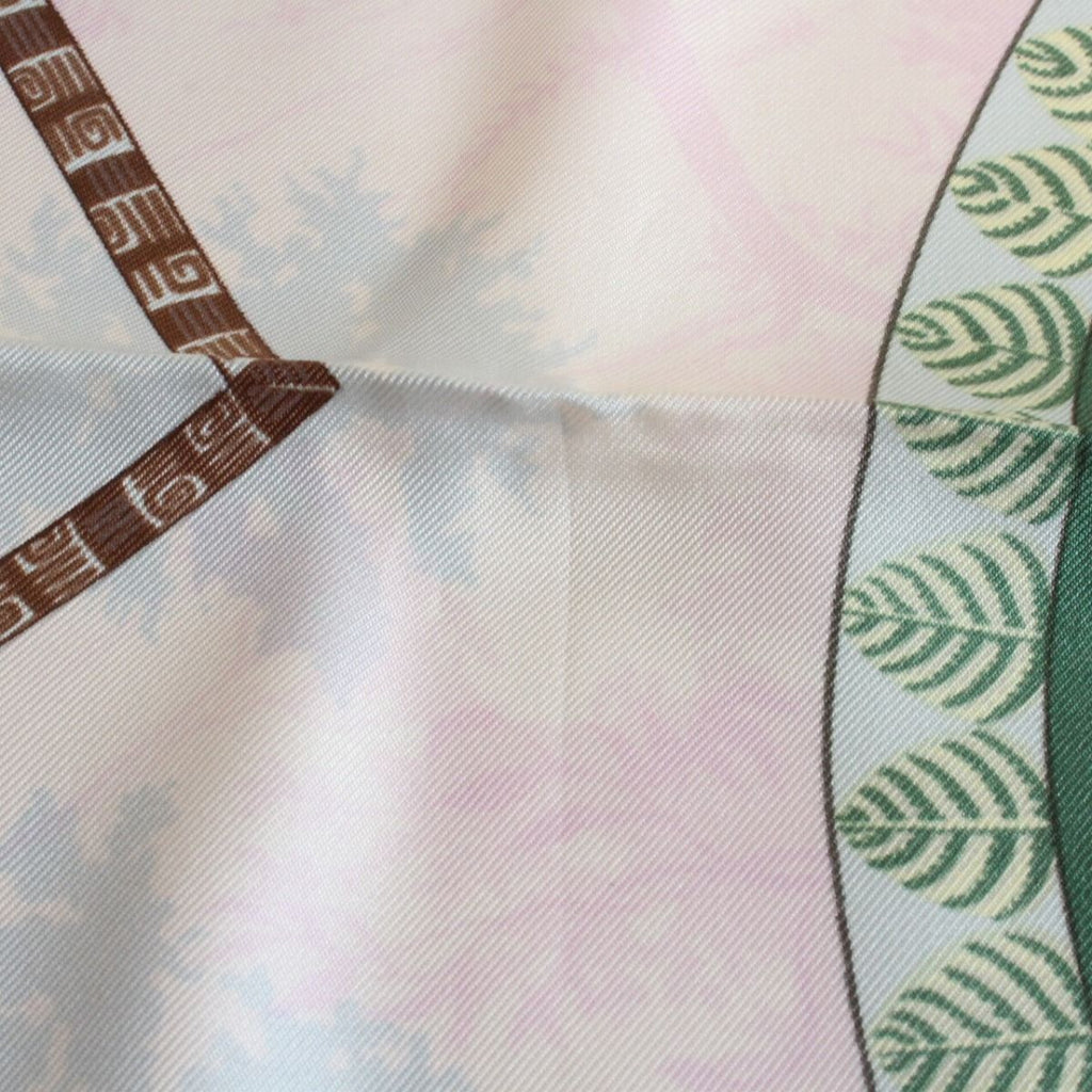 Hermes Carre 90 Scarf Aloha Silk 100% White Pawn — view 8