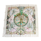 Hermes Carre 90 Scarf Aloha Silk 100% White Pawn