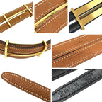 Hermes Belt Double Strand Thin Reversible 80 Camel Black Gold — view 3