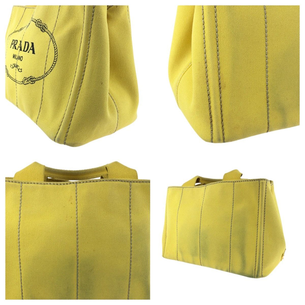 Prada Canapa 2-Way Yellow Gold Canvas Tote Shoulder — view 5