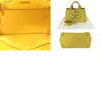 Prada Canapa 2-Way Yellow Gold Canvas Tote Shoulder — view 9