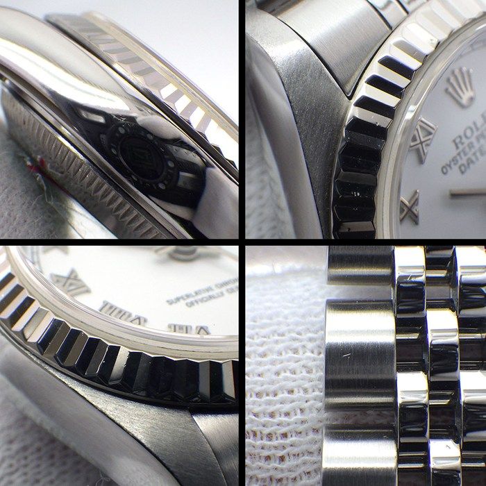 Rolex Watch Datejust P Number White Dial Roman Index Date 18k White Gold SS — view 6