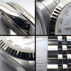 Rolex Watch Datejust P Number White Dial Roman Index Date 18k White Gold SS — view 6