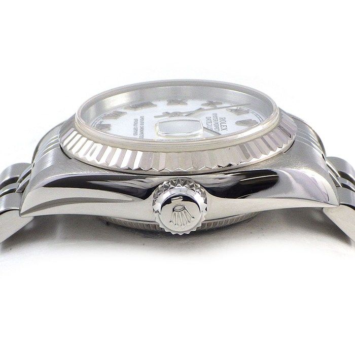 Rolex Watch Datejust P Number White Dial Roman Index Date 18k White Gold SS — view 2