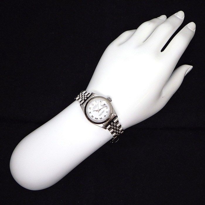 Rolex Watch Datejust P Number White Dial Roman Index Date 18k White Gold SS — view 8