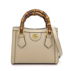 Gucci Shoulder Bag Diana Small Tote Beige Leather Gold