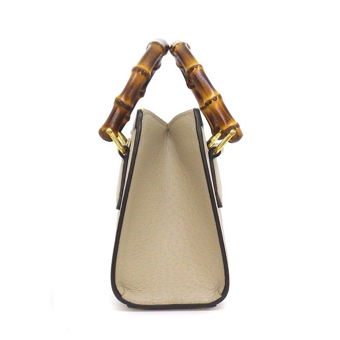 Gucci Shoulder Bag Diana Small Tote Beige Leather Gold — view 3