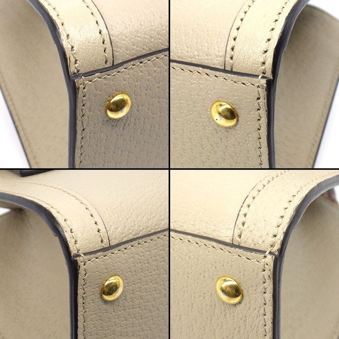 Gucci Shoulder Bag Diana Small Tote Beige Leather Gold — view 9