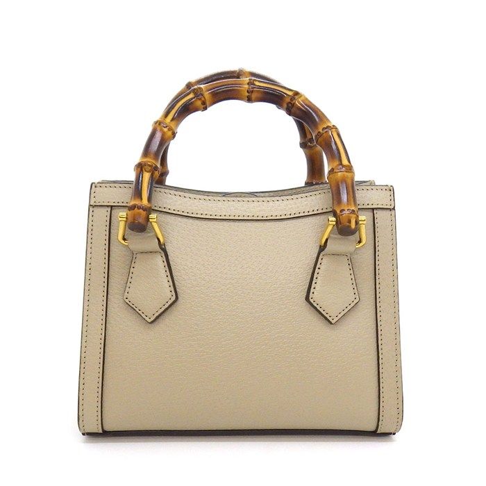 Gucci Shoulder Bag Diana Small Tote Beige Leather Gold — view 2