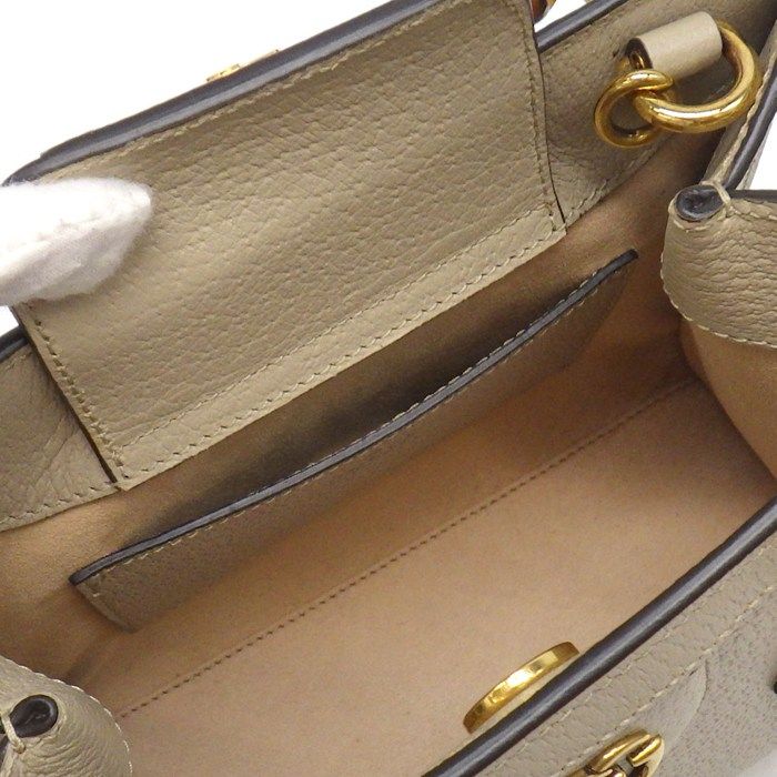 Gucci Shoulder Bag Diana Small Tote Beige Leather Gold — view 6