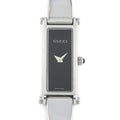 Gucci Watch Bracelet Horsebit Rectangular Black Dial SS Quartz Analog