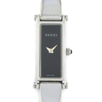 Gucci Watch Bracelet Horsebit Rectangular Black Dial SS Quartz Analog