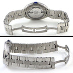 Cartier Watch Cles Silver Guilloche Dial Roman Index Date Back Slotted SS — view 3