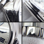 Cartier Watch Cles Silver Guilloche Dial Roman Index Date Back Slotted SS — view 6