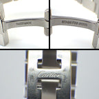 Cartier Watch Cles Silver Guilloche Dial Roman Index Date Back Slotted SS — view 5