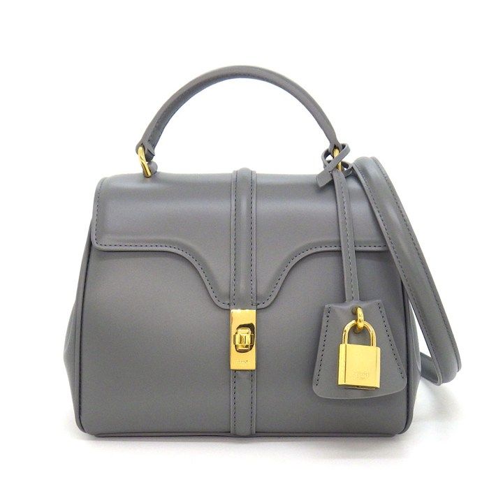 Celine Shoulder Bag Mini 16 Seeds Zinc Satin Calfskin Gold