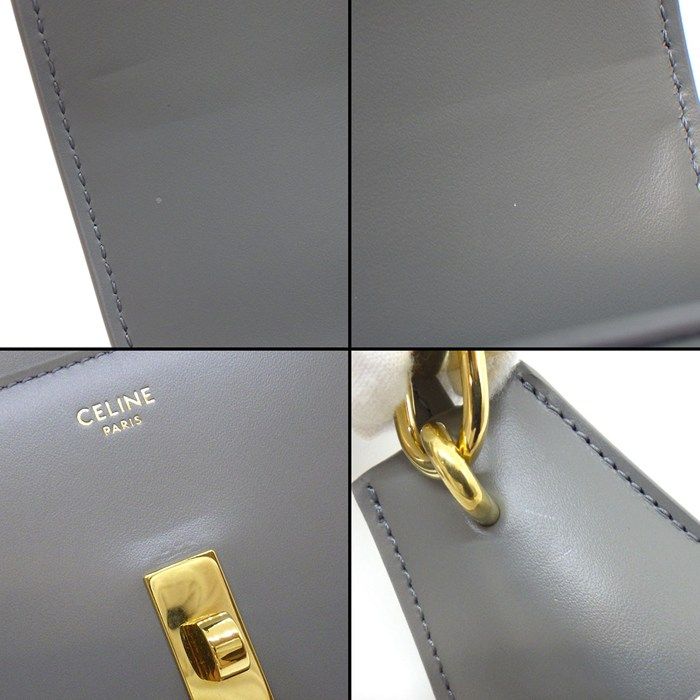 Celine Shoulder Bag Mini 16 Seeds Zinc Satin Calfskin Gold — view 9