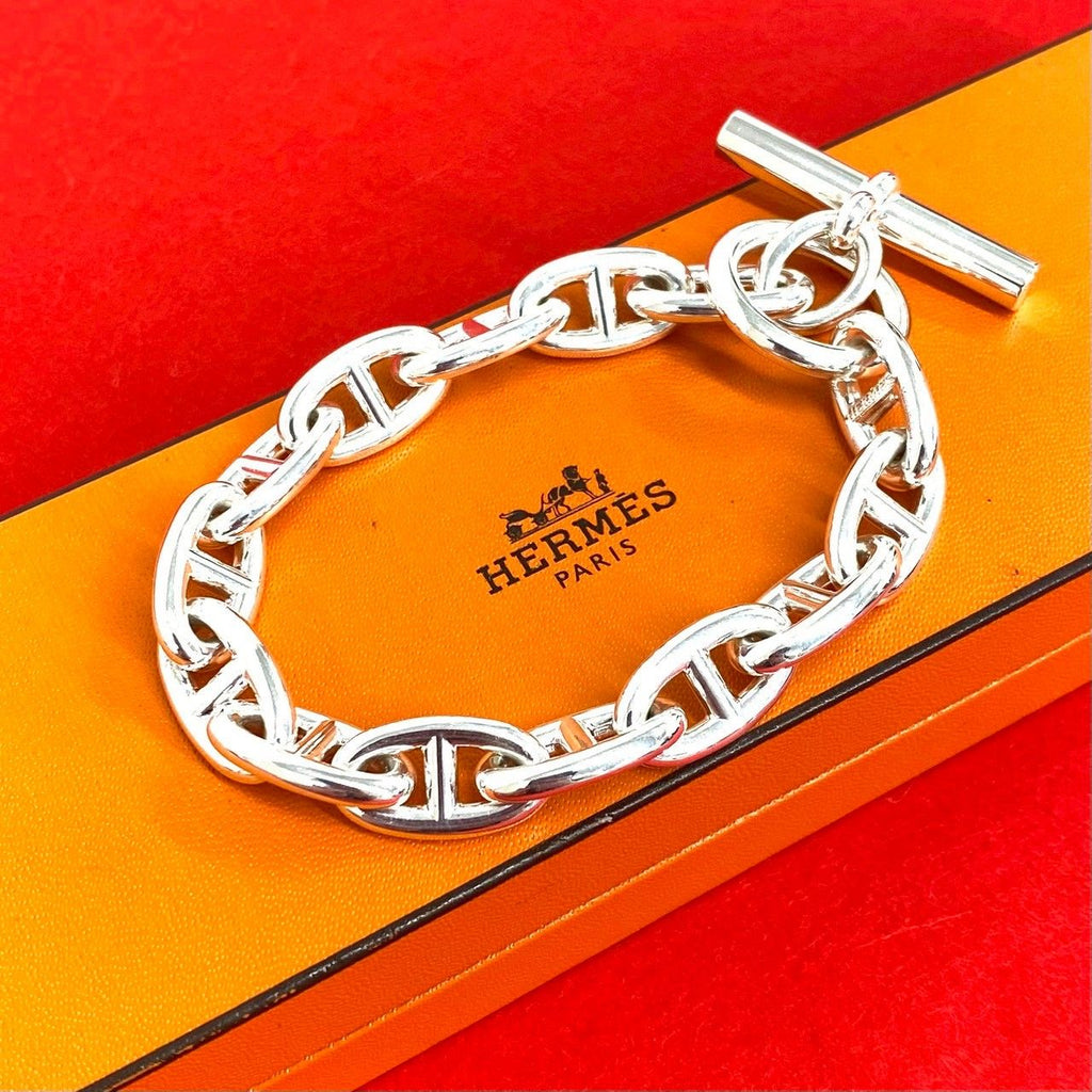Hermes Chaine D'ancre GM Bracelet 925 Sterling Silver