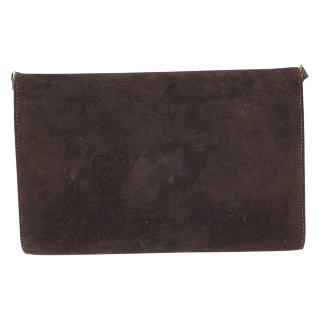 Gucci Vintage Brown Gold Suede Shoulder — view 2
