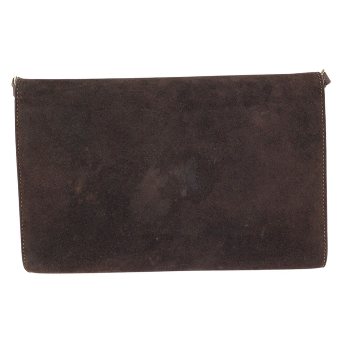 Gucci Vintage Brown Gold Suede Shoulder — view 2