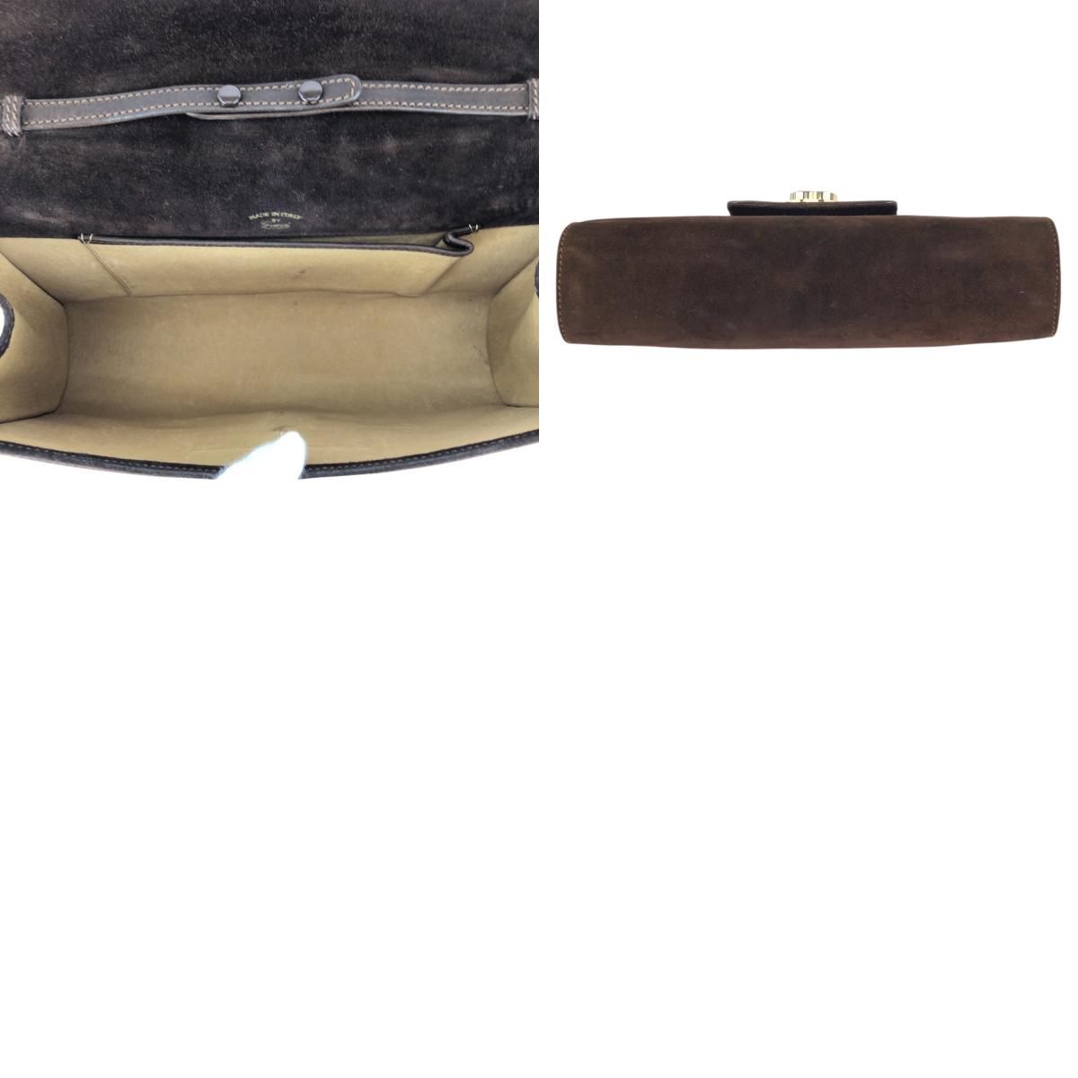Gucci Vintage Brown Gold Suede Shoulder — view 9