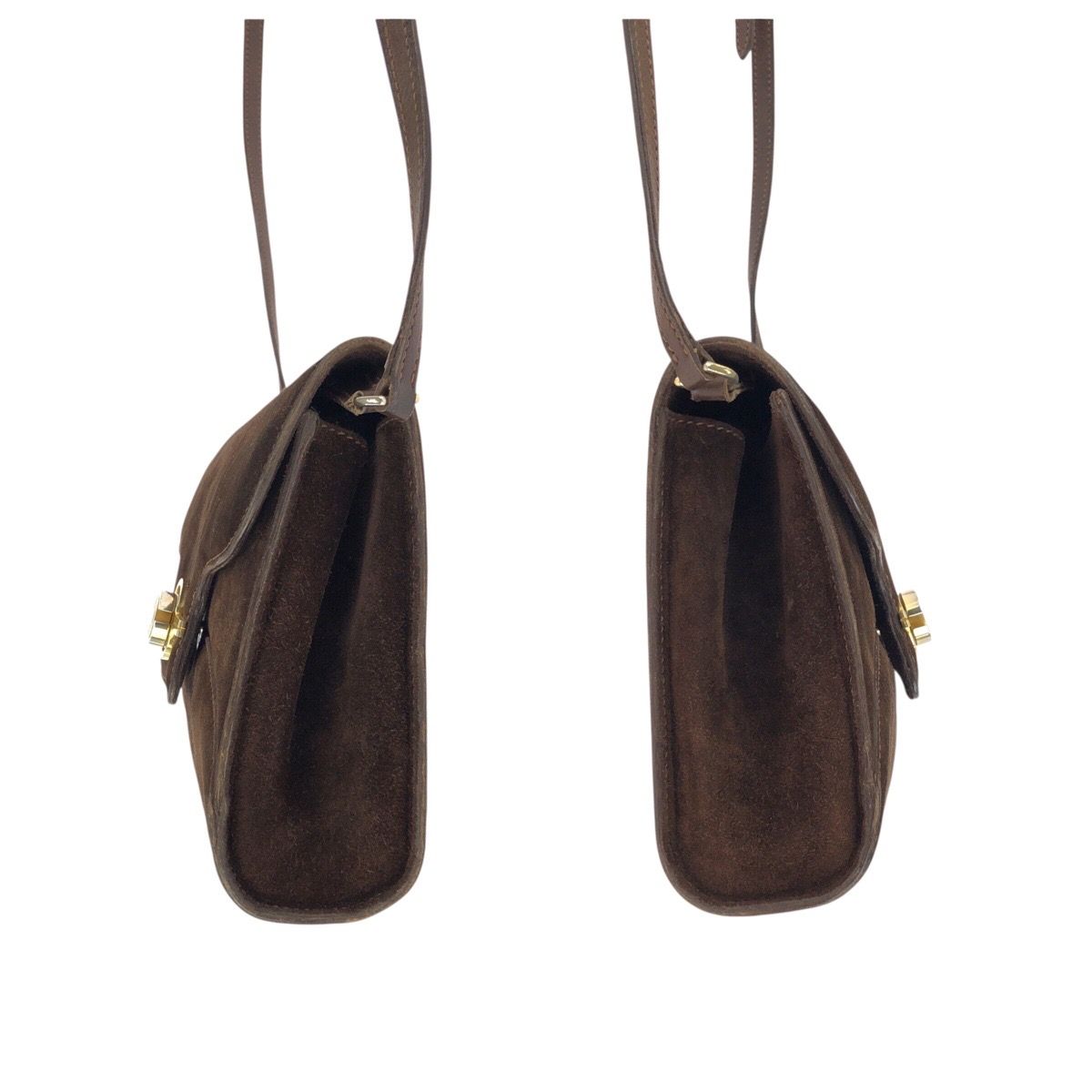 Gucci Vintage Brown Gold Suede Shoulder — view 8