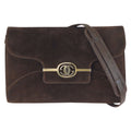 Gucci Vintage Brown Gold Suede Shoulder