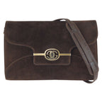 Gucci Vintage Brown Gold Suede Shoulder