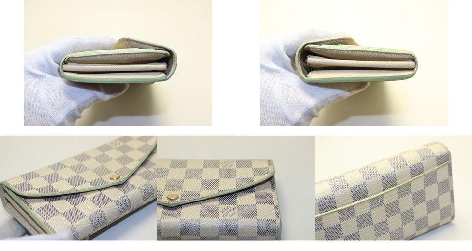 Louis Vuitton Damier Azur Portefeuille Sarah Leather Bifold Wallet — view 8