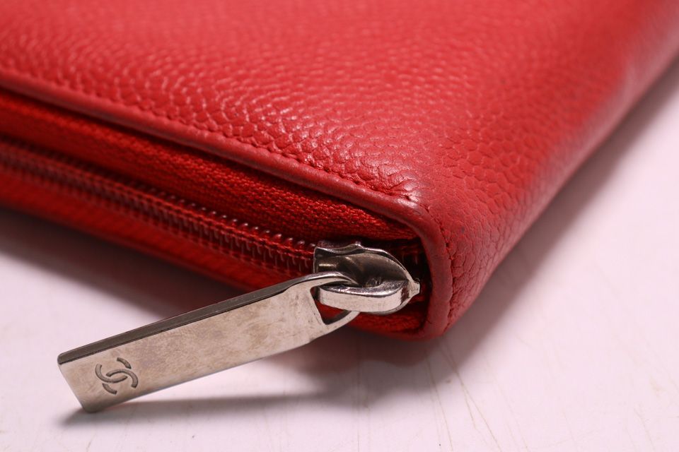 Chanel Caviar Leather CC Logo Zip Around Wallet — view 4