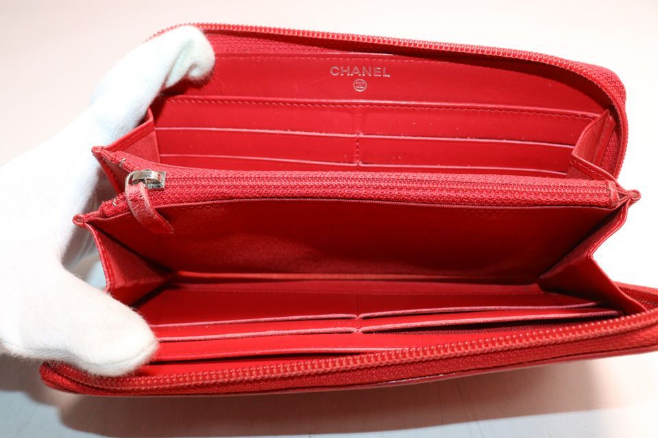 Chanel Caviar Leather CC Logo Zip Around Wallet — view 5