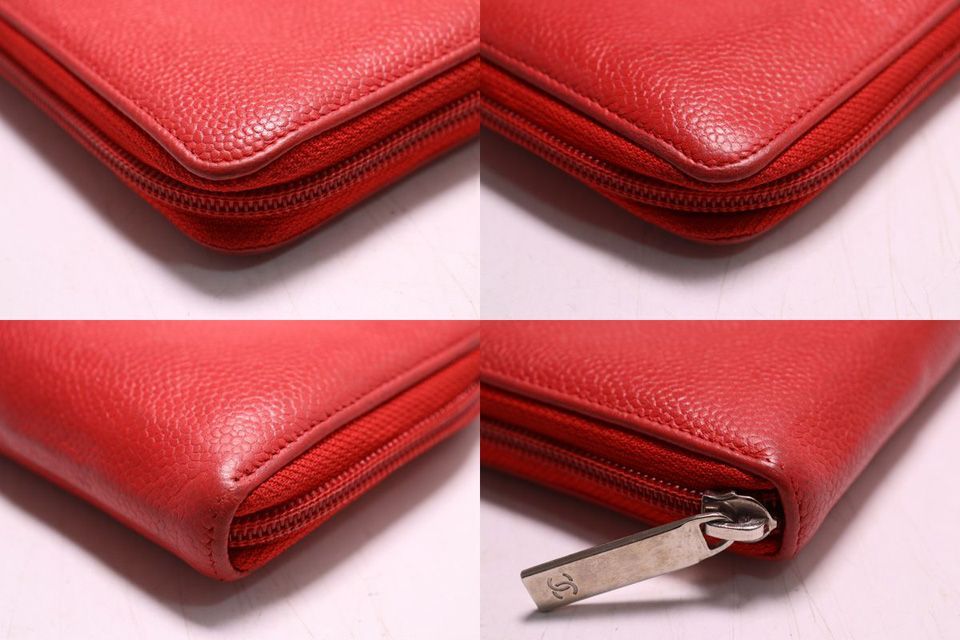 Chanel Caviar Leather CC Logo Zip Around Wallet — view 8
