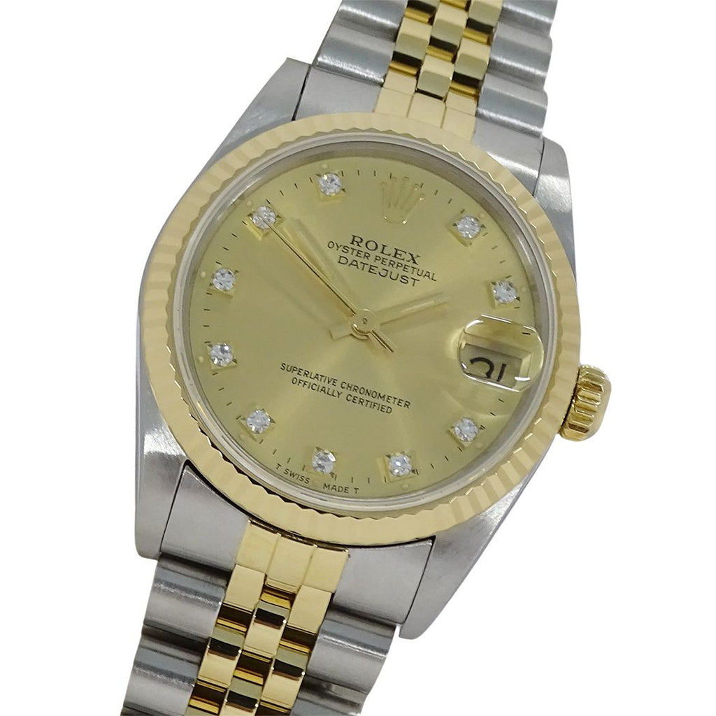 Rolex Datejust L Number Watch Boys Diamond Automatic Winding at Stainless Steel