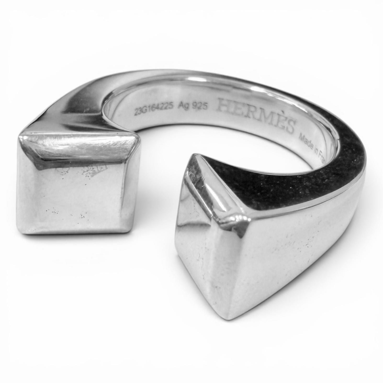 Hermes Clous de Forges Ring Silver