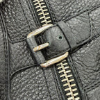 Gucci Belted Side Zip Leather Shearling Long Boots Black Silver — view 9