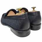 Dior Homme Granville Loafer Leather Oblique Jacquard Coin Loafers Navy Black — view 5