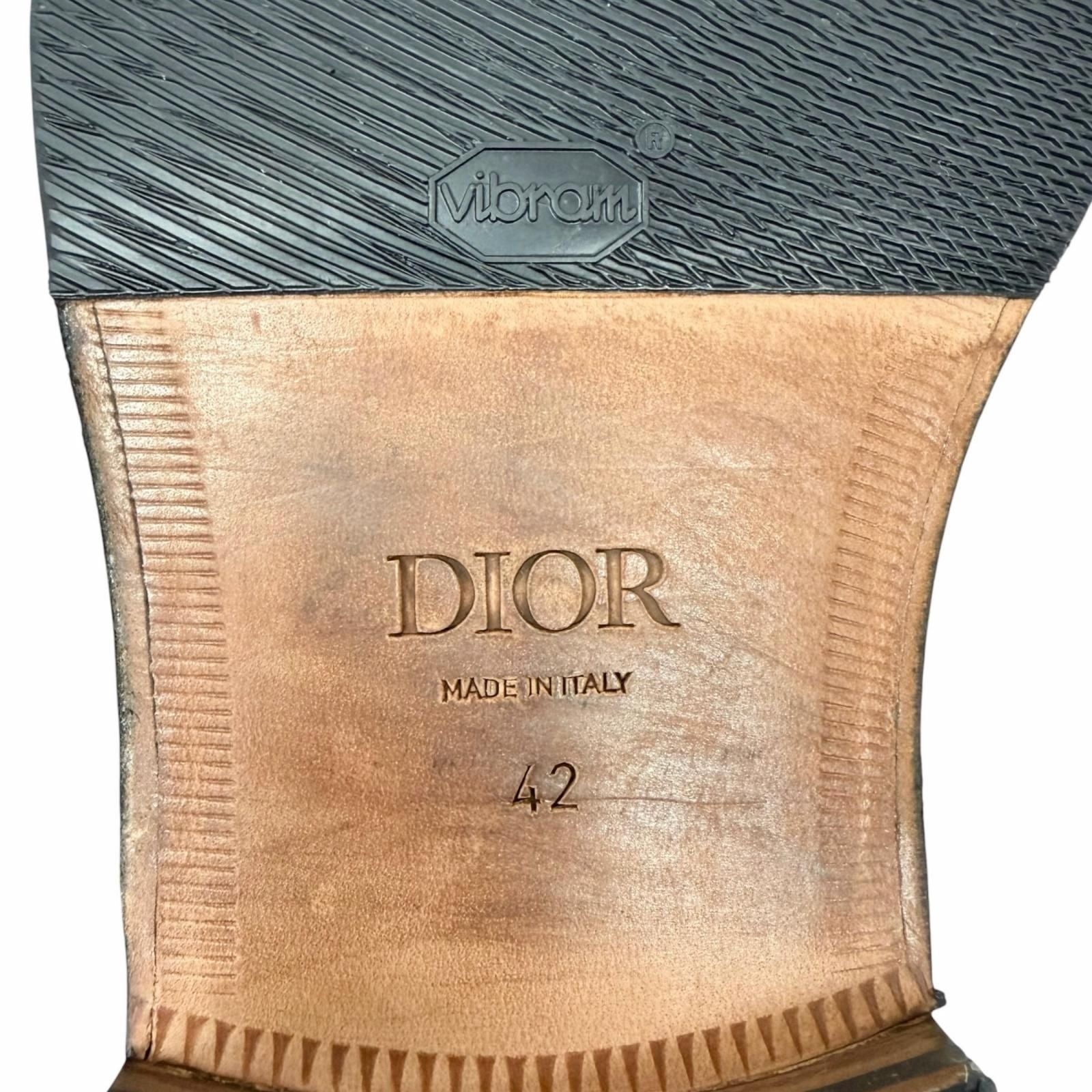 Dior Homme Granville Loafer Leather Oblique Jacquard Coin Loafers Navy Black — view 8