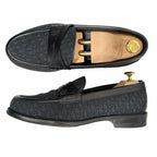 Dior Homme Granville Loafer Leather Oblique Jacquard Coin Loafers Navy Black — view 3