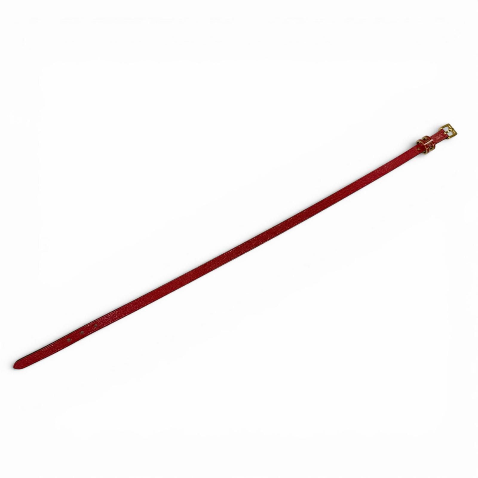 Hermes Pop Double Tour Leather Golden Yellow Bracelet Red T2 and — view 6