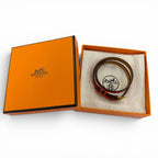 Hermes Pop Double Tour Leather Golden Yellow Bracelet Red T2 and — view 2