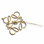 Loewe Metal Anagram Logo 5 cm Brooch Gold — view 5