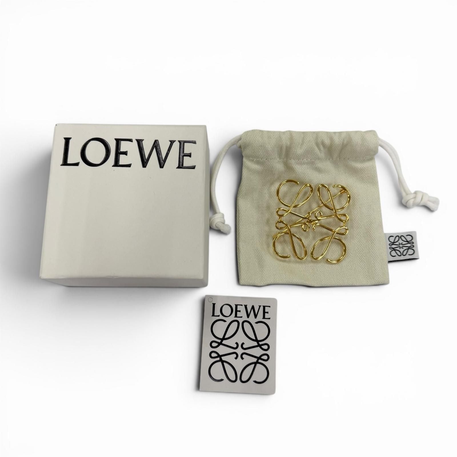 Loewe Metal Anagram Logo 5 cm Brooch Gold — view 2