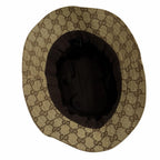 Gucci Leather with Logo GG Canvas Sherry Line Bucket Hat Beige — view 4