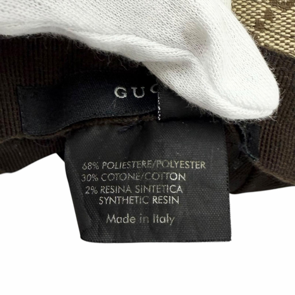 Gucci Leather with Logo GG Canvas Sherry Line Bucket Hat Beige — view 8
