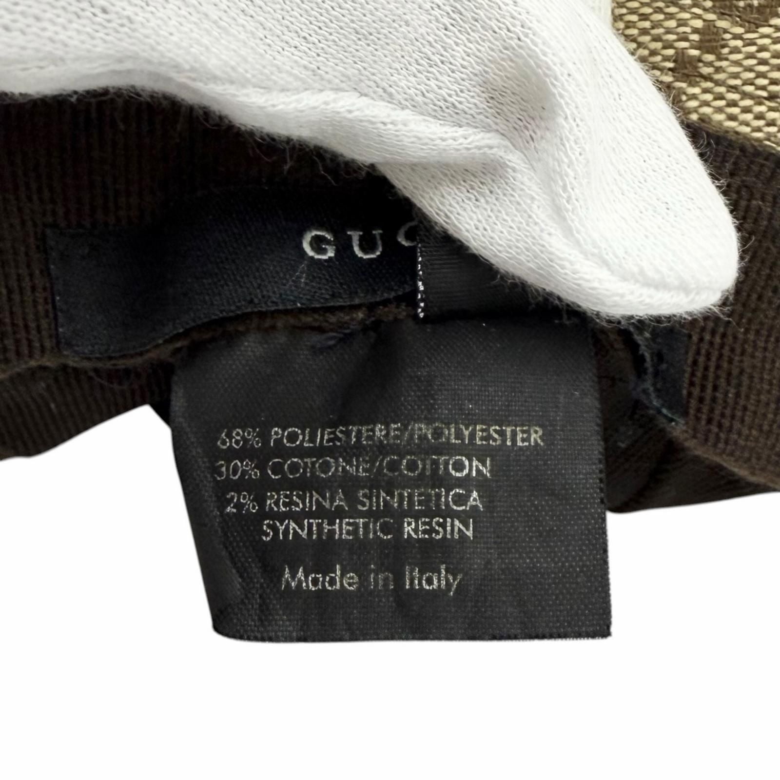 Gucci Leather with Logo GG Canvas Sherry Line Bucket Hat Beige — view 8