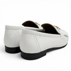 Hermes Moccasins Royale Gold with Logo Loafers White 37 Box — view 3