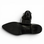 Prada Leather Pointed Toe Lace Up Shoes Dress Black — view 7