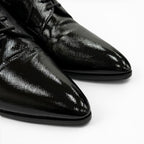 Prada Leather Pointed Toe Lace Up Shoes Dress Black — view 8