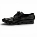 Prada Leather Pointed Toe Lace Up Shoes Dress Black — view 5