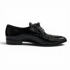Prada Leather Pointed Toe Lace Up Shoes Dress Black — view 6